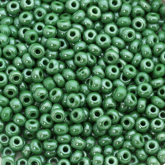 Бисер "ASMAR" размер №6, вес: 450 г, зелёный перламутровый