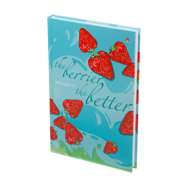 Блокнот-престиж А5 160л клетка "Клубника в сливках", сшивка, BV/3-160-074/31