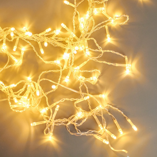 Электрическая гирлянда 96 лампочек 3м "Бахрома" светодиодная, теплый белый свет, Микрос/Ч11092