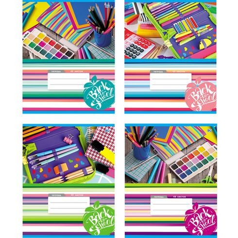 Тетрадь общая А5 скоба 48л. клетка "Радуга знаний" (ассорти)(10/80) Тетрадь общая А5 скоба 48л. клетка "Радуга знаний" (ассорти)(10/80)