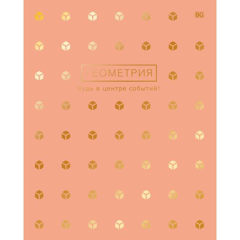 Тетрадь предметная А5 скоба 48л. клетка "Твоя - геометрия" тиснение голографической фольгой справочный материал на форзацах и титульном листе