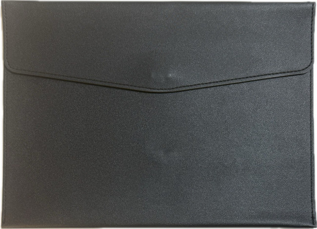 Папка -конверт А4 на кнопке WENZER OFFiCE, чёрная, эко кожа