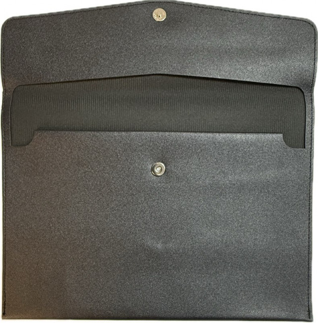 Папка -конверт А4 на кнопке WENZER OFFiCE, чёрная, эко кожа