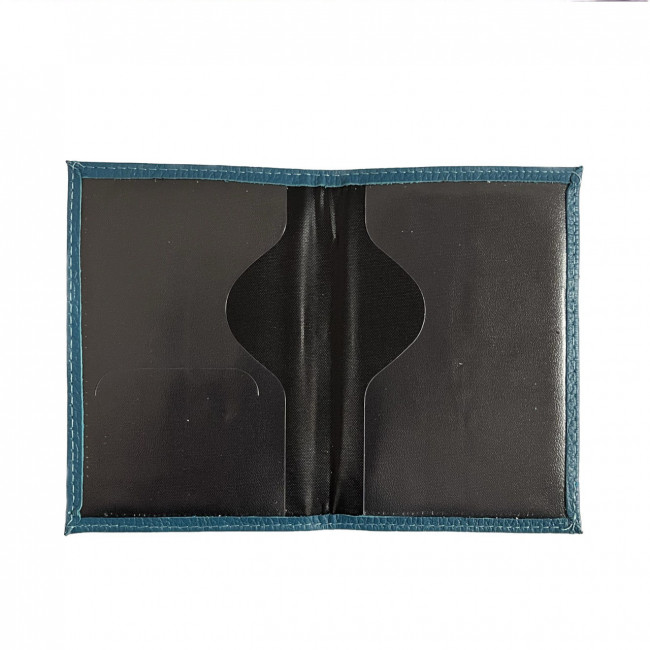 Обложка на паспорт WENZER OFFiCE, паспорт из натур.кожи с кокардой ф/з, т.бирюза, флоттер