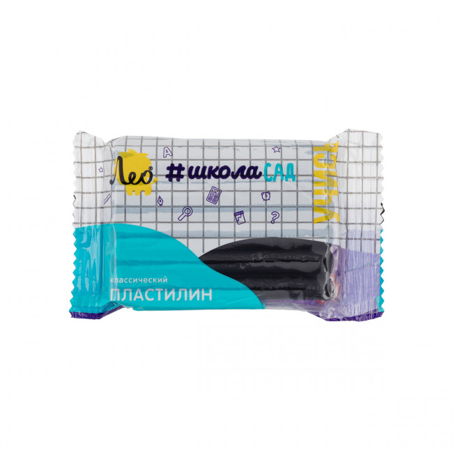 Пластилин классический 50г, черный, ШколаСад Лео/LMC-50 (10)