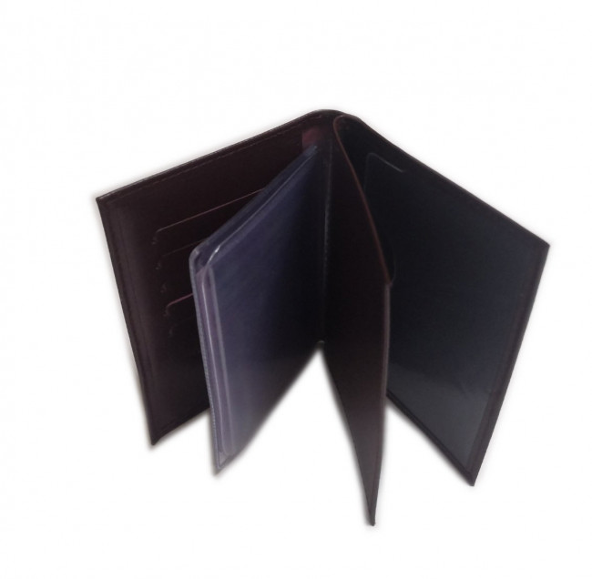 Обложка на автодокументы+паспорт  WENZER OFFiCE из натуральной кожи "спилок", с отделом для визиток, бордовый