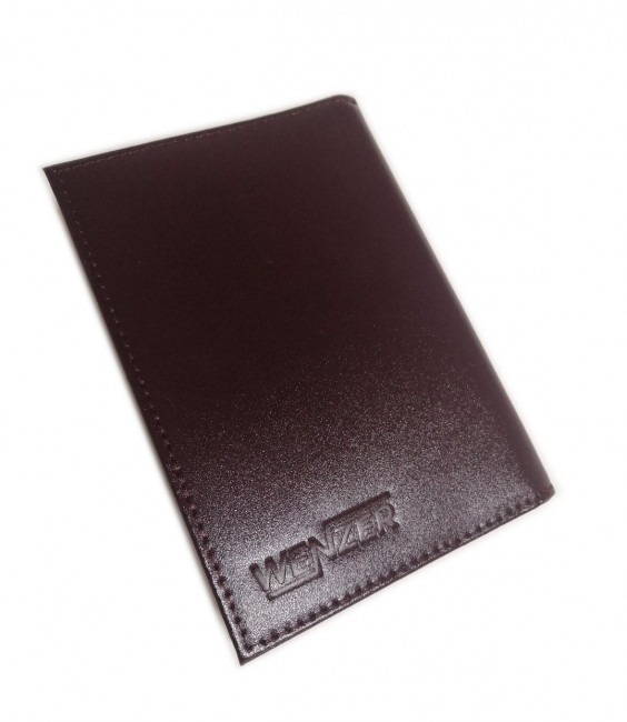 Обложка на автодокументы+паспорт  WENZER OFFiCE из натуральной кожи "спилок", с отделом для визиток, бордовый