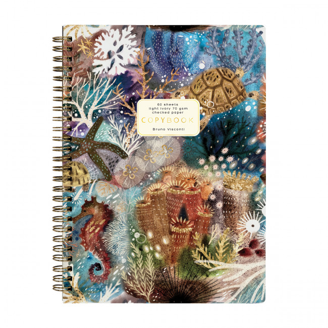 Тетрадь В5 60л клетка на гребне "Фантазия. Кораллы", BV/7-60-007/06 (40)