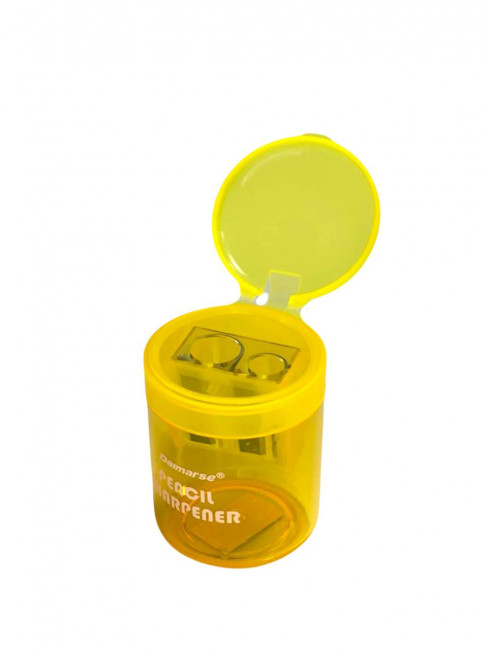 Точилка пластиковая двойная, овальный контейнер, ассорти 4 цвета, Daimarse/DMS829 (12)