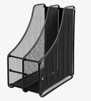 Лоток вертикальный металлический на 2 отделение, черный, WENZER OFFiCE /307В