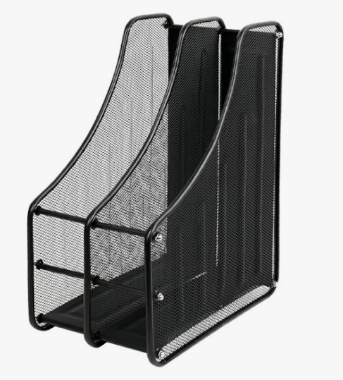 Лоток вертикальный металлический на 2 отделение, черный, WENZER OFFiCE /307В