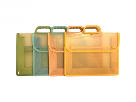 Портфель А4 для документов с 1  отделением, на кнопках, пластиковый, цв. ассорти, Cobest/F4115-1