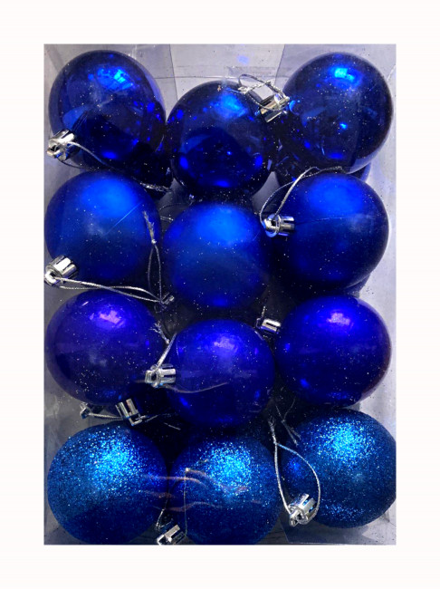 Набор ёлочных шаров 24 шт, синий, 6А BZE24 LF00039 №4