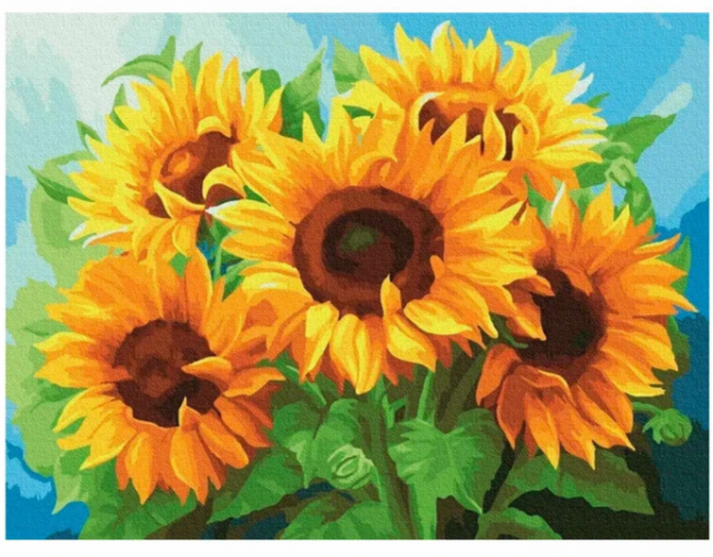 Алмазная мозаика 30*40 на подрамнике "Яркие подсолнухи", полная выкладка, VA044 Алмазная мозаика 30*40 на подрамнике "Яркие подсолнухи", полная выкладка, VA044