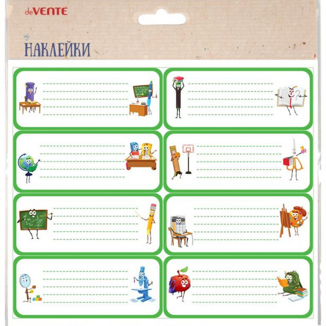 Набор наклеек для тетрадей "deVENTE. School forever" 40x96 мм, 8 шт, в пластиковом пакете с блистерным подвесом Набор наклеек для тетрадей "deVENTE. School forever" 40x96 мм, 8 шт, в пластиковом пакете с блистерным подвесом