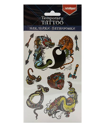 Наклейки Тату   СК-6757  INTELLIGENT "Инь-Янь" цв, на листе 10х21см с европодв (10/50/1524)