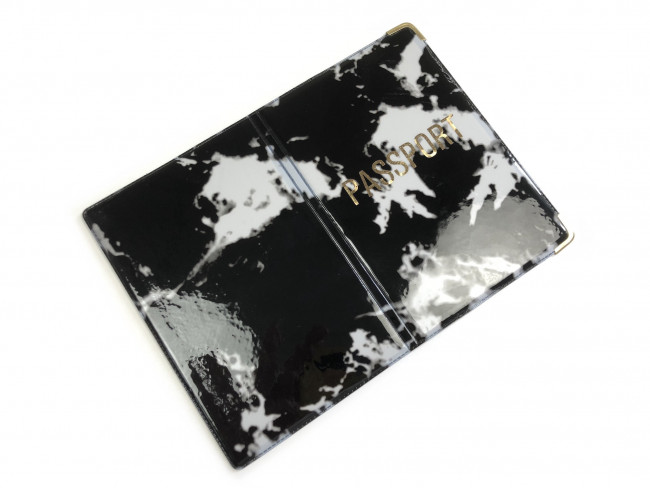 Обложка на паспорт WENZER OFFiCE из ПВХ глянцевого, тиснение зол. Passport, асс. (50)