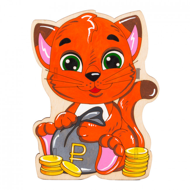 Роспись по дереву.Копилка "Котик" LORI/Фнр-011 (7)