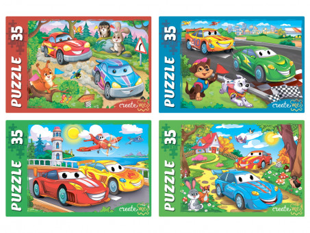 Пазлы 35 элементов "Крутой вираж №8", Рыжий Кот/П35-2719