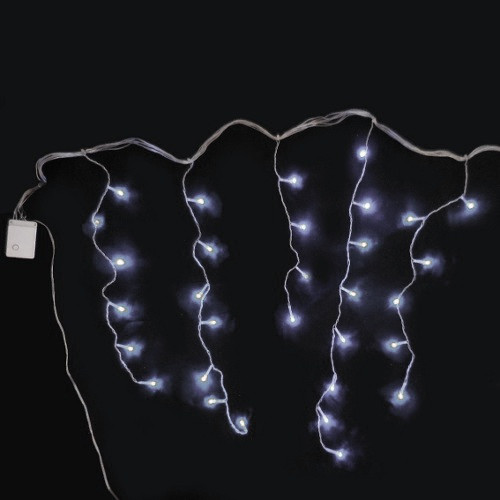 Электрическая гирлянда 96 лампочек 3м "Бахрома" светодиодная, холодный белый свет, Микрос/Ч11091 Электрическая гирлянда 96 лампочек 3м "Бахрома" светодиодная, холодный белый свет, Микрос/Ч11091