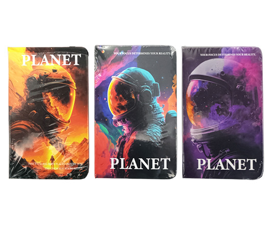 Записная книжка  А7 76л. DB-201 "Планета" 9*14см, линия, на резинке, твердая обложка, цвет ассорти (1/24/360)