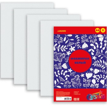 Фоамиран А4 2мм, 5л, белый, deVENTE/8040780 Фоамиран А4 2мм, 5л, белый, deVENTE/8040780