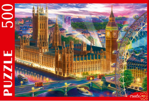 Пазлы 500 элементов "Панорама ночного Лондона", Рыжий Кот/Ф500-0749