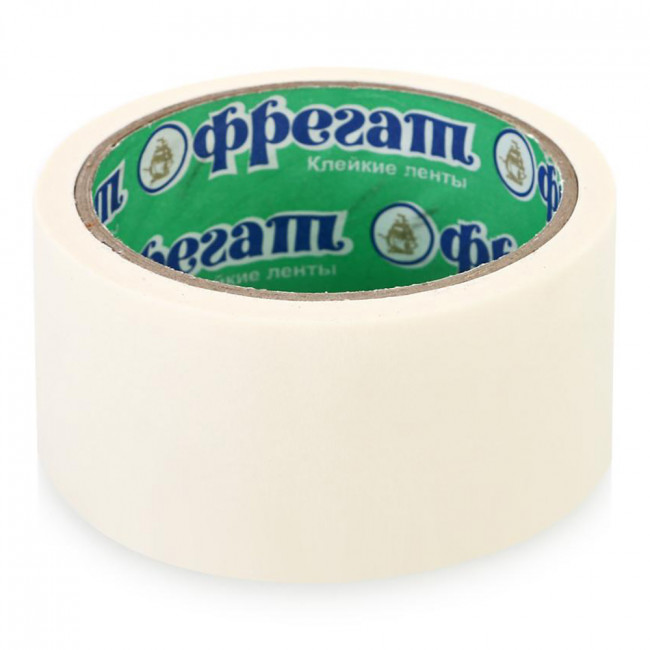 Клейкая лента (скотч) 48мм*50 МЕТРОВ*43мкм белая. (Фрегат) (72)