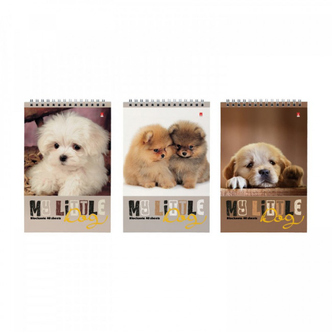 Блокнот А5 40л клетка "Собаки", 3 вида ассорти, BV/3-40-509 (50)