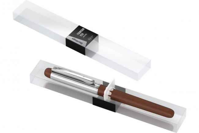 Ручка перьевая подарочная Berlingo "Nature" черная, 0,8мм, красное дерево