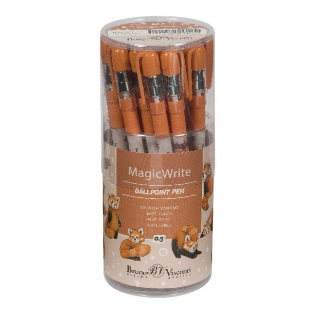 Ручка шариковая 0,5мм синяя "MagicWrite. Красные панды", BV/20-0240/38 (24)