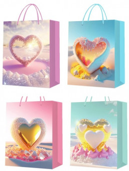Пакет 26*32*10см подарочный "Сердечные мальдивы" цвет ассорти, 3949 (12) Пакет 26*32*10см подарочный "Сердечные мальдивы" цвет ассорти, 3949 (12)