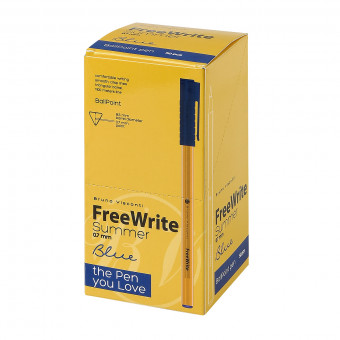 Ручка шариковая 0.7мм синяя "FreeWrite Summer", оранжевый цвет корпуса, BV/20-0327/07 (50)