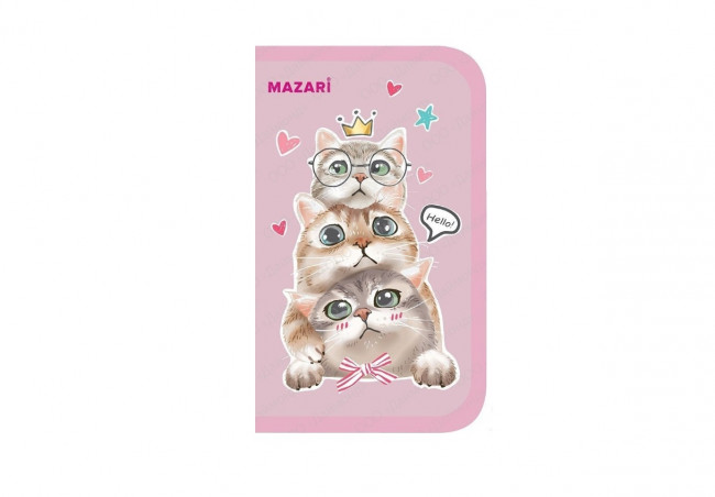 Пенал односекционный HELLO 190*115*30 мм, откидная планка, ламинированный картон, ОПП-пакет