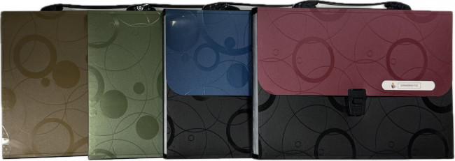 Портфель А4 для документов, 12 отделений, на замке, пластиковый, цв. ассорти, Cobest/F8825