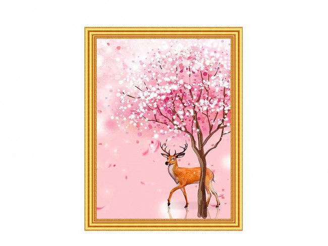Картина 2 в 1: алмазная мозаика и раскрашивание по номерам 30х40 см ОЛЕНЬ У ДЕРЕВА, 1 дизайн, картонная упаковка Картина 2 в 1: алмазная мозаика и раскрашивание по номерам 30х40 см ОЛЕНЬ У ДЕРЕВА, 1 дизайн, картонная упаковка