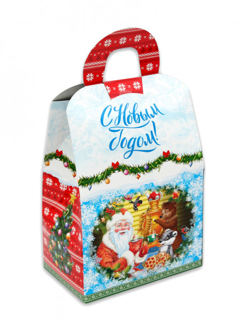 Коробка для конфет Домик В канун Нового года (1000 гр) "Собственная разработка" КК-1577 Коробка для конфет Домик В канун Нового года (1000 гр) "Собственная разработка" КК-1577