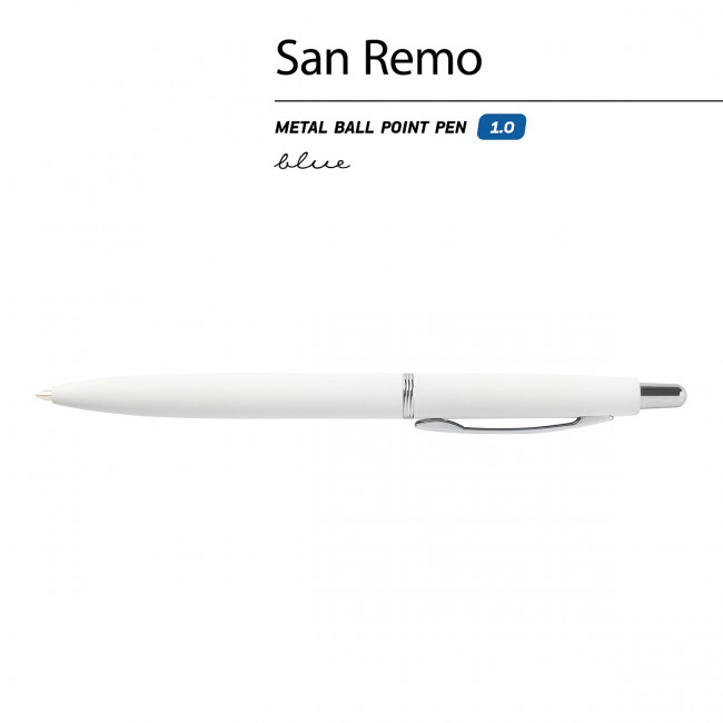 Ручка автоматическая 1,0мм синяя "San Remo", в тубе, цвет корпуса белый, BV/20-0249/16 (24) Ручка автоматическая 1,0мм синяя "San Remo", в тубе, цвет корпуса белый, BV/20-0249/16 (24)