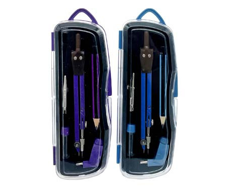 Набор чертежн. 5 предметов, циркуль 13см, в футляре (CC-97) (1/12/120)