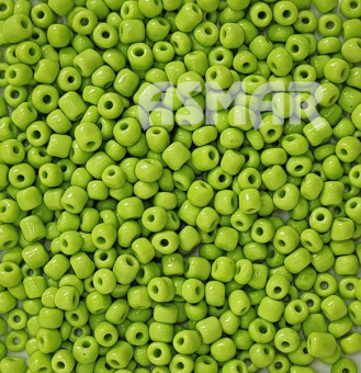 Бисер "ASMAR" размер №6, вес: 50 г, салатовый глянцевый, непрозрачный
