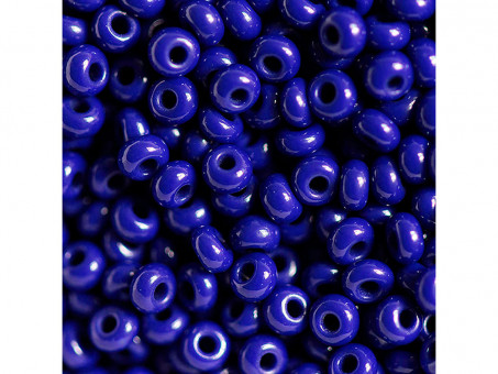Бисер "ASMAR" размер №6, вес: 450 г, тёмно-синий глянцевый, непрозрачный
