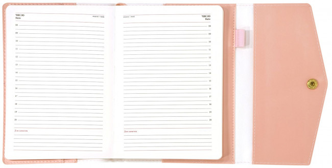 Ежедневник недатированный B6 96л GRACE, линия, мягк. обл. кож/зам тисн. роз. обрез ляссе, LOREX/LXDRB6-GE