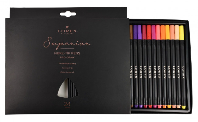 Фломастеры PRO-DRAW SUPERIOR 24цв, утолщенные классические, LOREX/LXFPPD24-SP (12)
