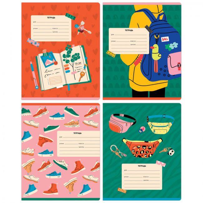 Тетрадь 24 клетка "Обо мне" скрепка, BG/Т5ск24_вл 11741 (12)