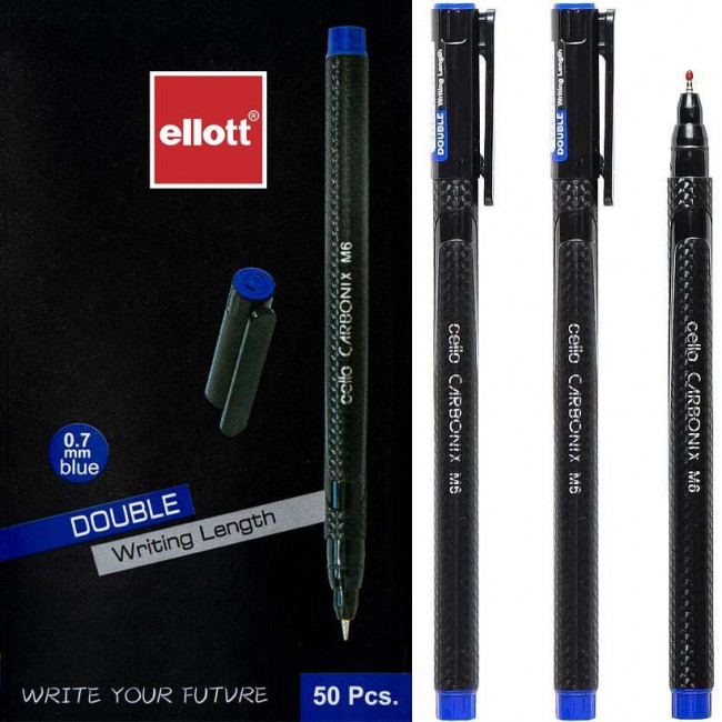 Ручка шариковая синяя 0,7мм "CARBONIX", масляные чернила, Cello/CL-M6 (50/1000)