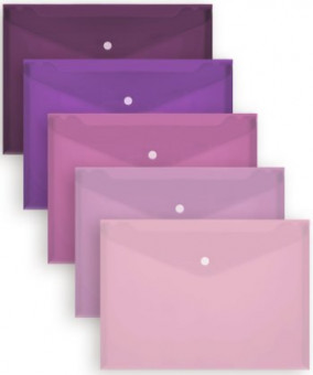 Папка с кнопкой А-4   DF-176 "Оттенки сирени" INTELLIGENT 33х23см, пластик, ассорти (10/250/500)