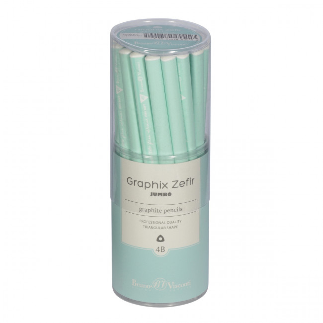 Карандаш 3,5мм 4B чернографитовый "GraphixZefir Jumbo. Зефирный мятный", BV/21-0065/04 (30) Карандаш 3,5мм 4B чернографитовый "GraphixZefir Jumbo. Зефирный мятный", BV/21-0065/04 (30)