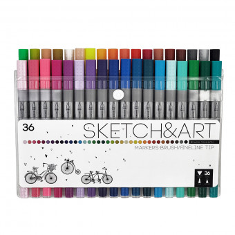 Скетч-маркера 36цв двусторонние «Sketch&Art», BV/22-0100