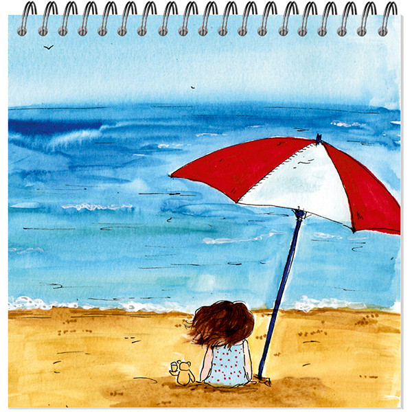 Скетчбук  250х250мм 20л "Девочка и мишка" для акварели 200гр, Гознак (6)