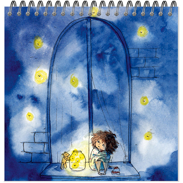 Скетчбук  250х250мм 20л "Девочка и мишка" для акварели 200гр, Гознак (6)